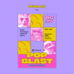 极简流行音乐传单模板设计